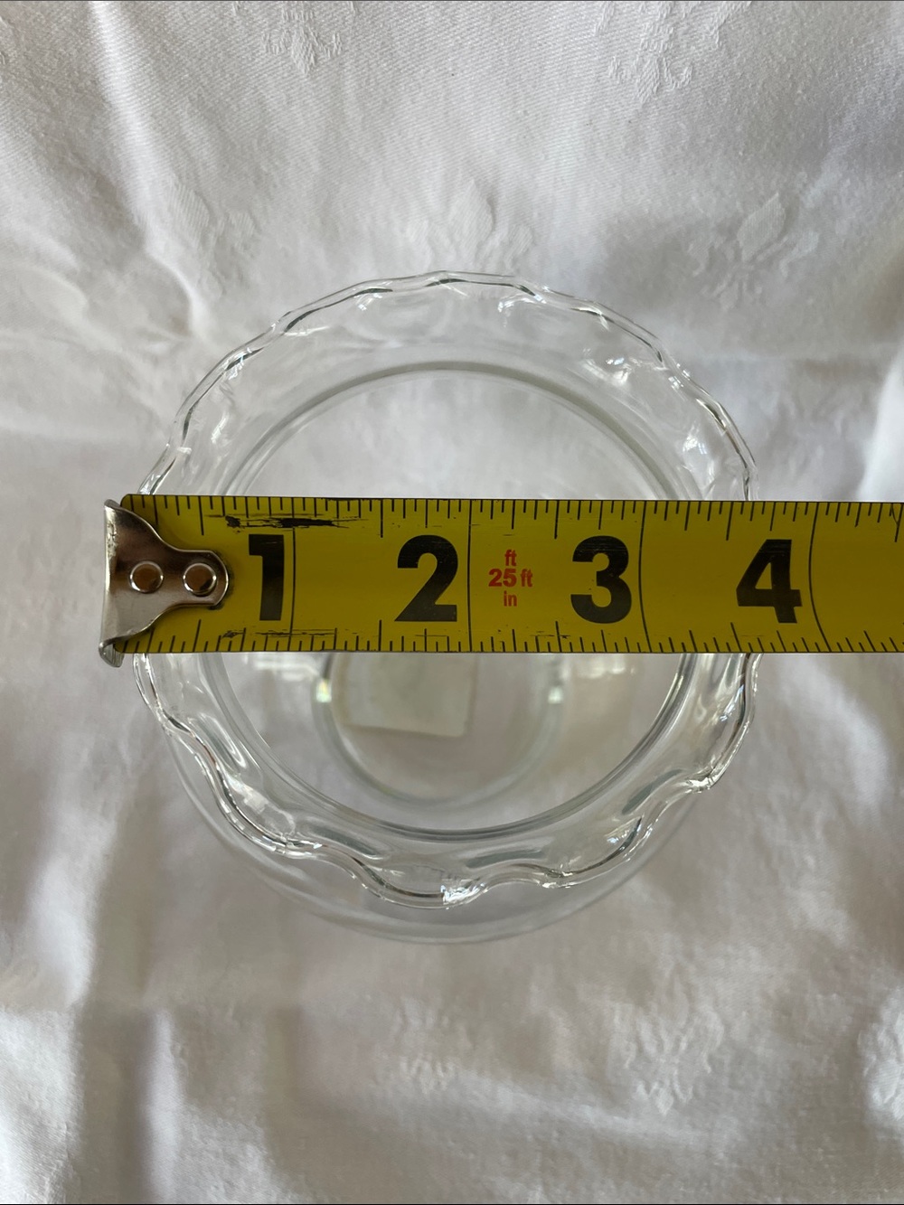 Vintage Anchor Hocking Glass Footed Ivy Ball Bowl Ruffled Edge - Picture 4 of 5